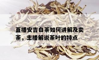 直播安吉白茶如何讲解及卖茶，主播解说茶叶的特点