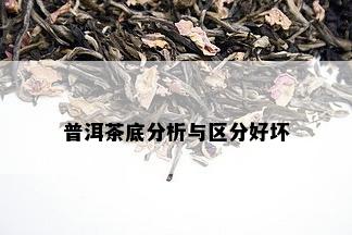 普洱茶底分析与区分好坏