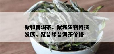 聚和普洱茶：聚诚生物科技发展，聚普缘普洱茶价格