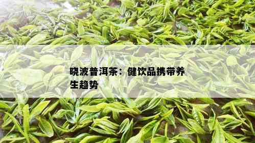 晓波普洱茶：健饮品携带养生趋势