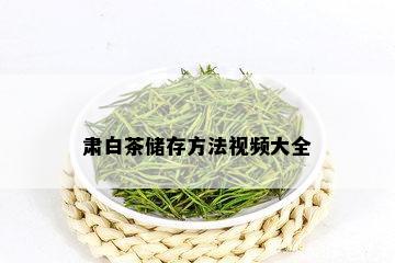 肃白茶储存方法视频大全