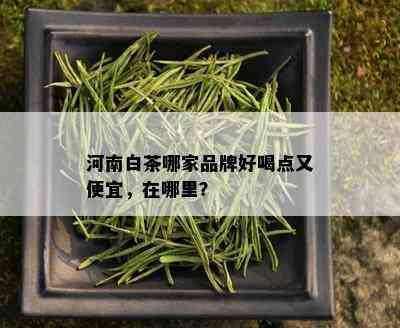 河南白茶哪家品牌好喝点又便宜，在哪里？