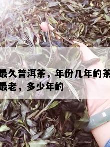 最久普洱茶，年份几年的茶最老，多少年的