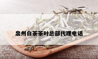 泉州白茶茶叶总部代理电话