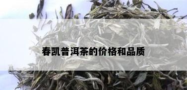 春凯普洱茶的价格和品质