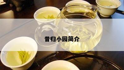 昔归小园简介