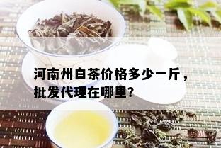 河南州白茶价格多少一斤，批发代理在哪里？