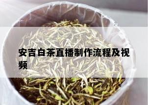 安吉白茶直播制作流程及视频