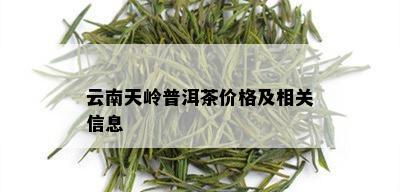 云南天岭普洱茶价格及相关信息