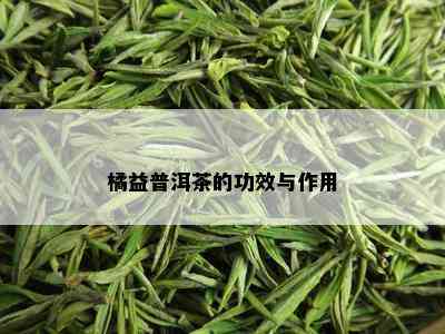 橘益普洱茶的功效与作用