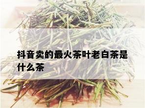 抖音卖的最火茶叶老白茶是什么茶