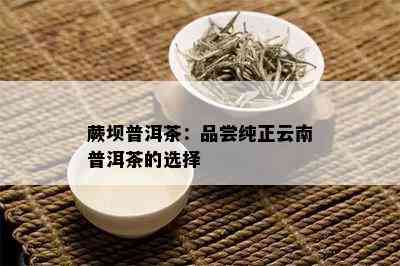 蕨坝普洱茶：品尝纯正云南普洱茶的选择