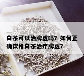 白茶可以治脾虚吗？如何正确饮用白茶治疗脾虚？