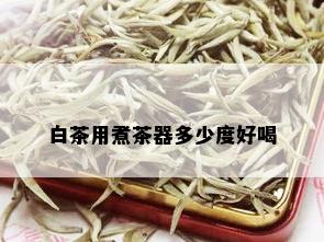 白茶用煮茶器多少度好喝