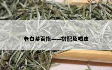 老白茶百搭——搭配及喝法