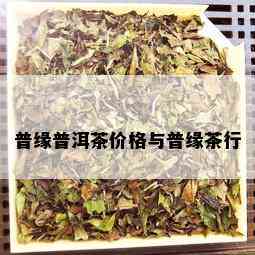 普缘普洱茶价格与普缘茶行