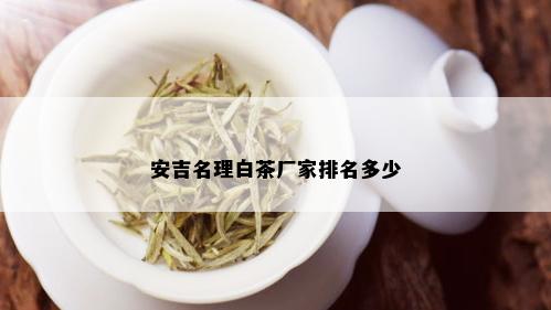 安吉名理白茶厂家排名多少