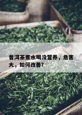 普洱茶煮水喝没营养，危害大，如何改善？