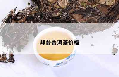 邦普普洱茶价格