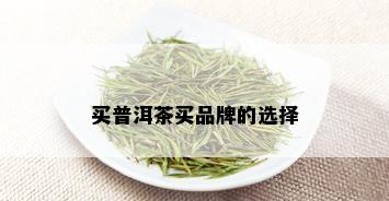 买普洱茶买品牌的选择