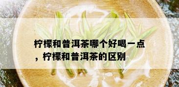 柠檬和普洱茶哪个好喝一点，柠檬和普洱茶的区别