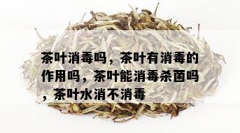 茶叶消吗，茶叶有消的作用吗，茶叶能消杀菌吗，茶叶水消不消