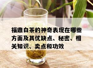 福鼎白茶的神奇表现在哪些方面及其优缺点、秘密、相关知识、卖点和功效