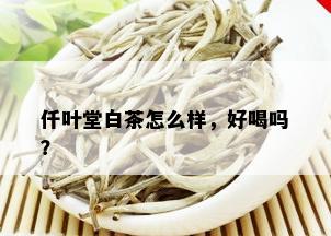 仟叶堂白茶怎么样，好喝吗？