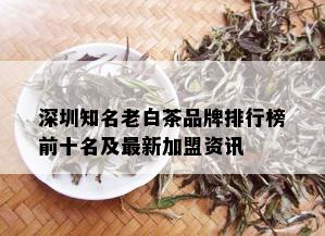 深圳知名老白茶品牌排行榜前十名及最新加盟资讯