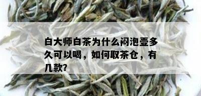 白大师白茶为什么闷泡壶多久可以喝，如何取茶仓，有几款？