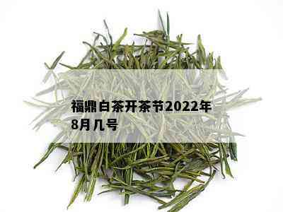 福鼎白茶开茶节2022年8月几号