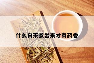 什么白茶煮出来才有香