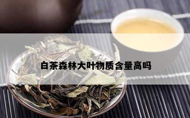 白茶森林大叶物质含量高吗