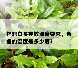 福鼎白茶存放温度要求，合适的温度是多少度？