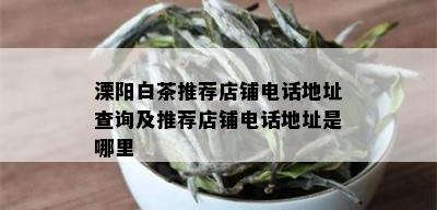 溧阳白茶推荐店铺电话地址查询及推荐店铺电话地址是哪里