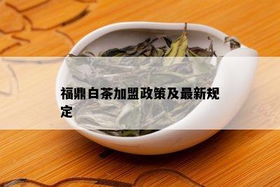 福鼎白茶加盟政策及最新规定