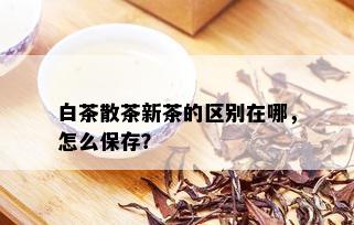 白茶散茶新茶的区别在哪，怎么保存？