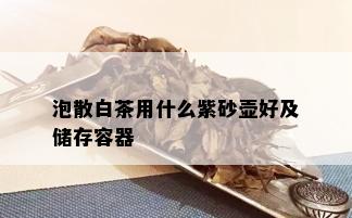 泡散白茶用什么紫砂壶好及储存容器