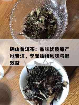 确山普洱茶：品味优质原产地普洱，享受独特风味与健效益