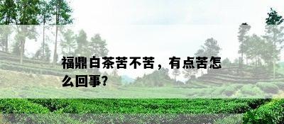 福鼎白茶苦不苦，有点苦怎么回事？