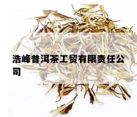 浩峰普洱茶工贸有限责任公司