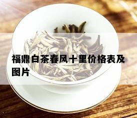 福鼎白茶春风十里价格表及图片