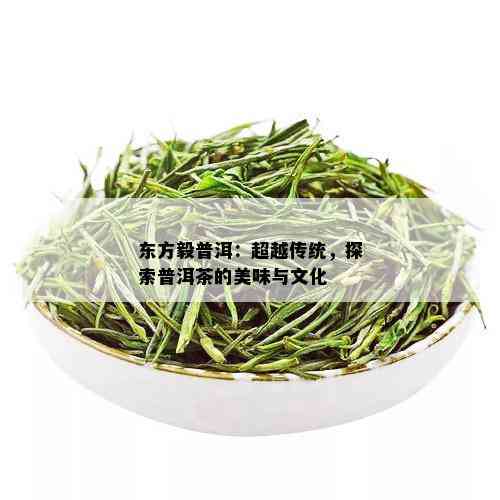 东方毅普洱：超越传统，探索普洱茶的美味与文化