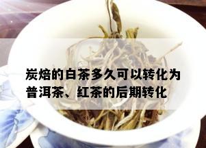 炭焙的白茶多久可以转化为普洱茶、红茶的后期转化