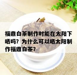 福鼎白茶制作时能在太阳下晒吗？为什么可以晒太阳制作福鼎白茶？