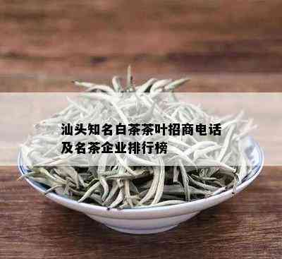 汕头知名白茶茶叶招商电话及名茶企业排行榜