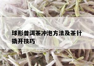 球形普洱茶冲泡方法及茶针撬开技巧