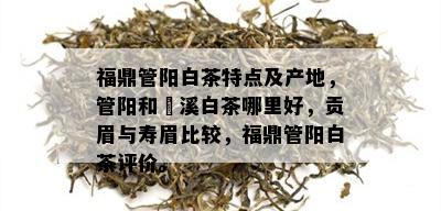 福鼎管阳白茶特点及产地，管阳和磻溪白茶哪里好，贡眉与寿眉比较，福鼎管阳白茶评价。