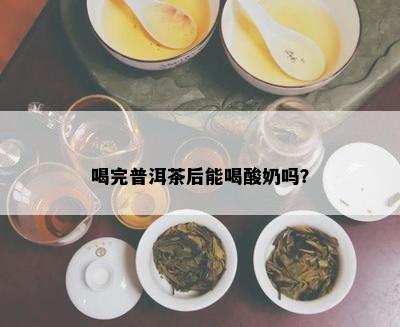 喝完普洱茶后能喝酸奶吗？