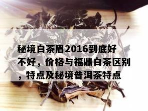 秘境白茶眉2016到底好不好，价格与福鼎白茶区别，特点及秘境普洱茶特点